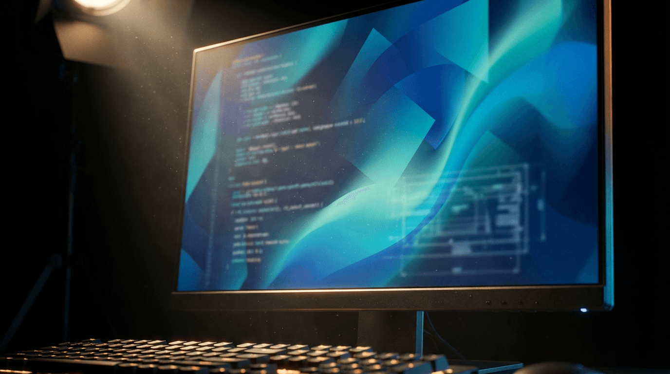 Computer monitor showing a fast-loading website